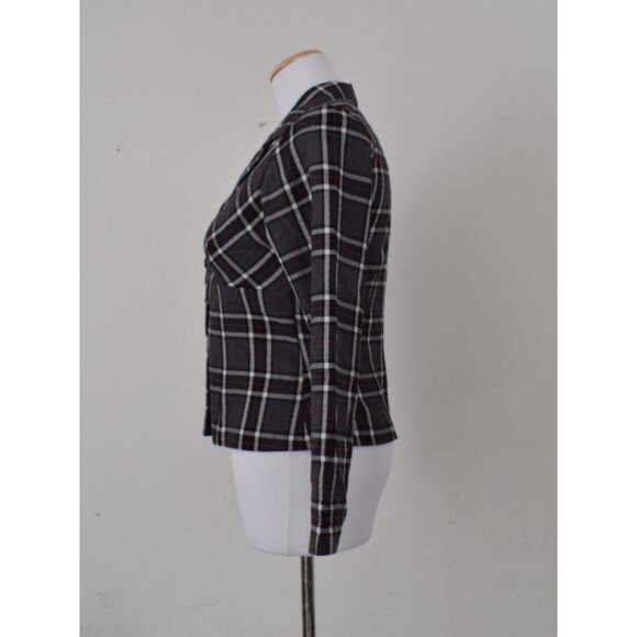 Vintage 90s Plaid Long Sleeves Button up Blouse - Picture 2 of 10